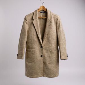 Lands' End Fleece Sweater Blazer Coat Forest Black Herringbone 1X Cozy Core